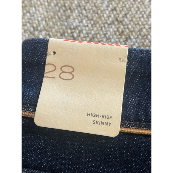 Anthropologie Pilcro High-Rise Metallic-Stitch Skinny Jeans NWT Size 28 - Picture 10 of 14